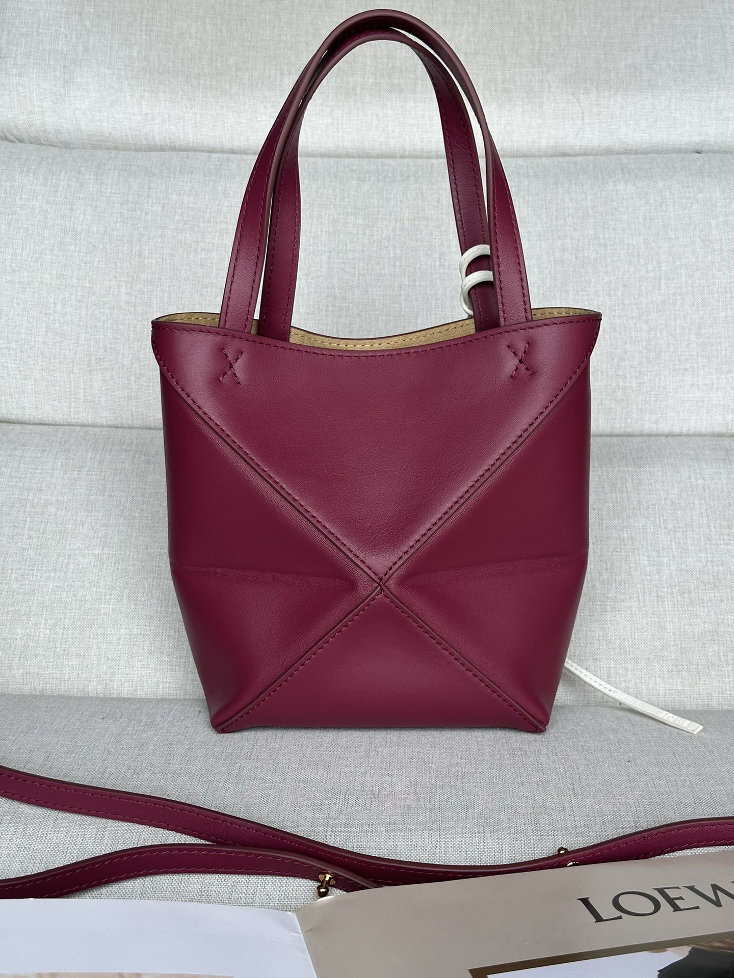Loewe Puzzle Fold Mini Tote Bag in Scarlet Leather - Compact & Stylish 5 i1722152967 3301 2