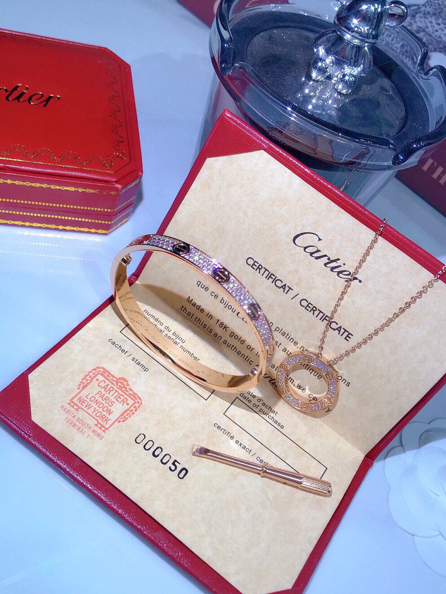 Cartier Juwelen Armbänder Halsketten & Anhänger Gold Rose Roségold Silber Mit Diamanten besetzt Fashion