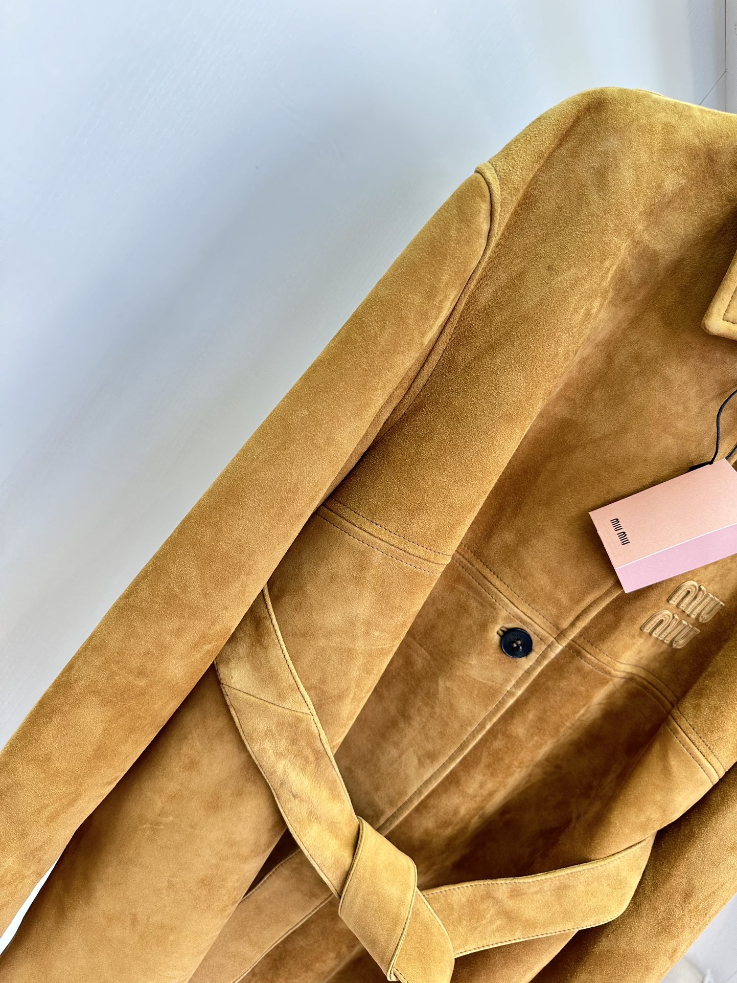 Miu Miu Suede Belted Jacket - Warm Brown, Stylish & Luxurious Outerwear 7 i1722474410 6015 5