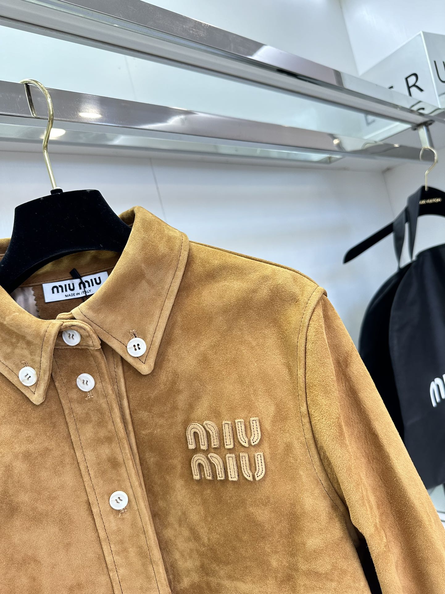Miu Miu Brown Suede Cropped Jacket with Belt - Stylish & Warm 5 i1722474812 7186 3