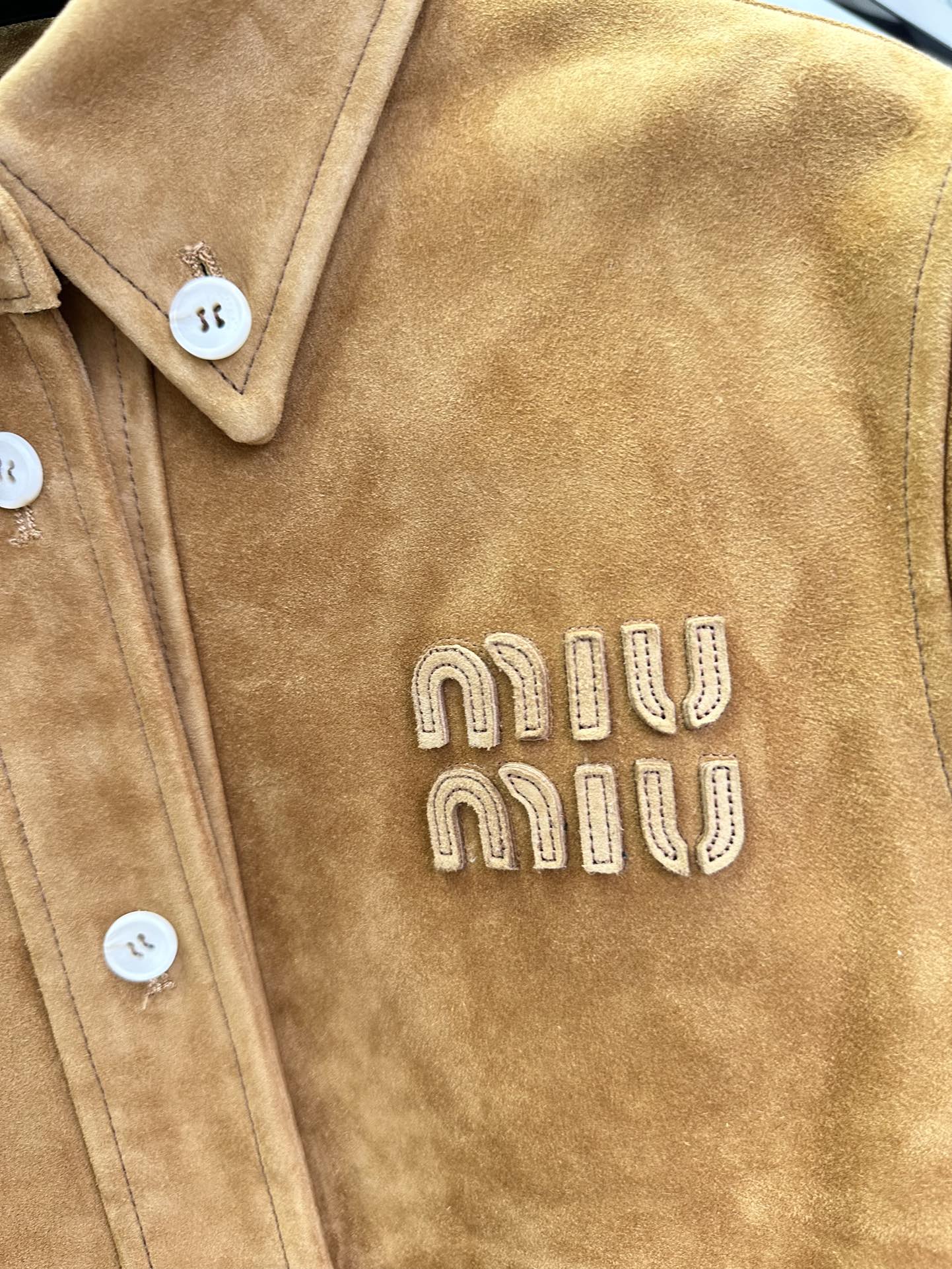 Miu Miu Brown Suede Cropped Jacket with Belt - Stylish & Warm 9 i1722474812 9143 7