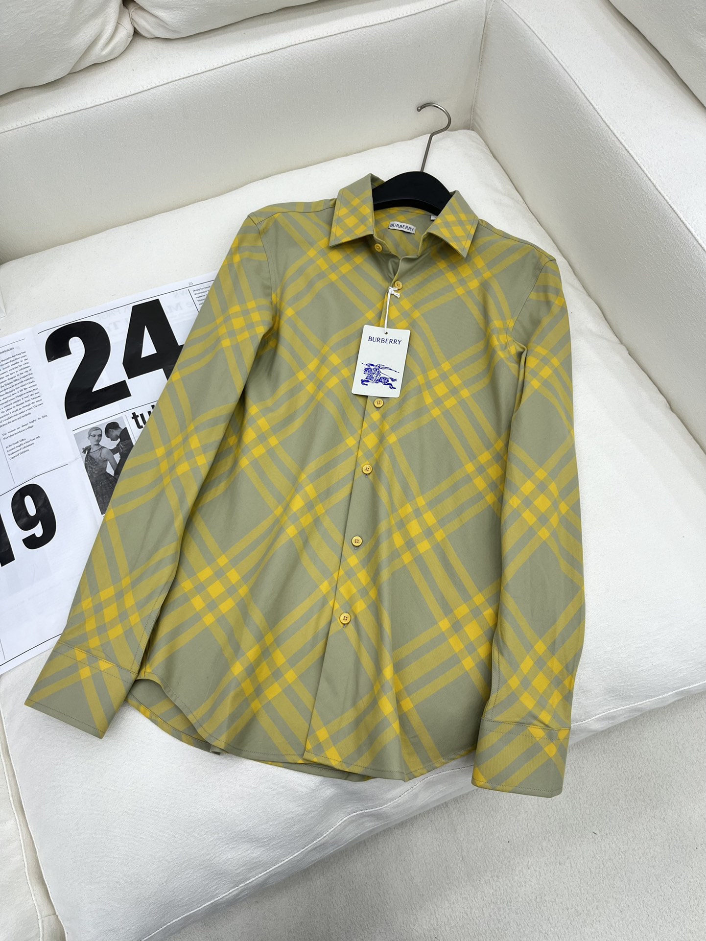 La réplica de calidad
 Burberry Ropa Camisas y blusas Color del té con leche Amarillo Universal para hombres y mujeres Algodón Colección otoño – invierno Vintage