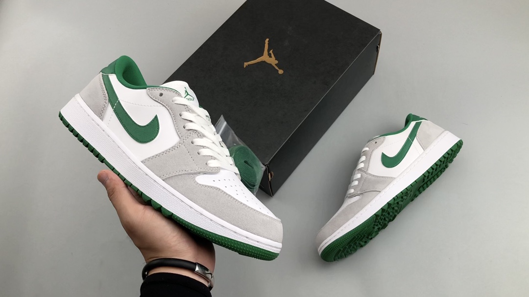 #视频鉴赏 Air Jordan 1 Low Golf AJ1 乔1全新高尔夫版 灰白绿配色1