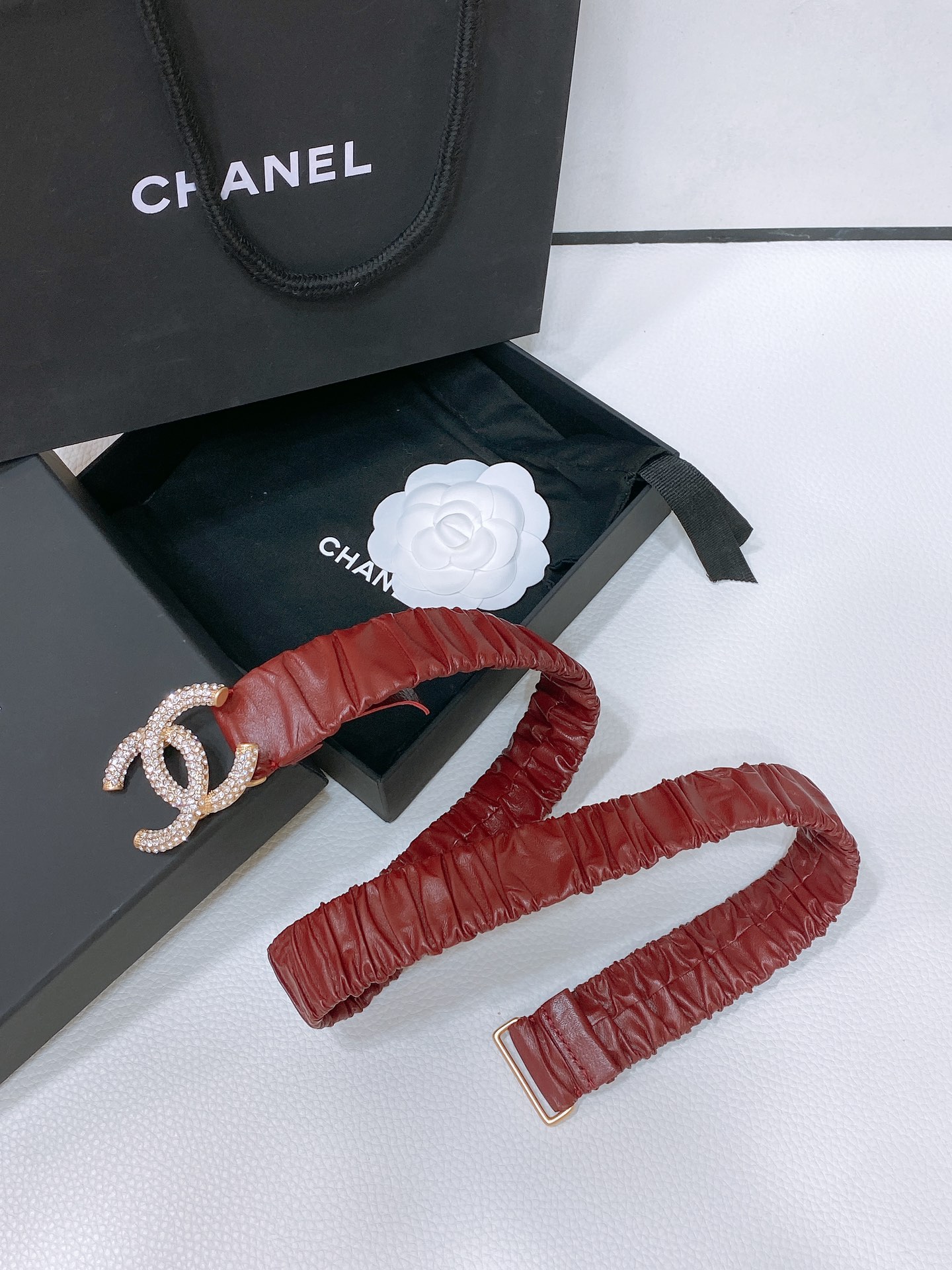 chanel24ccc水钻黄铜logo扣小牛皮银色金属与金色金属3.0cm精品弹力十足百搭优雅码数含扣S