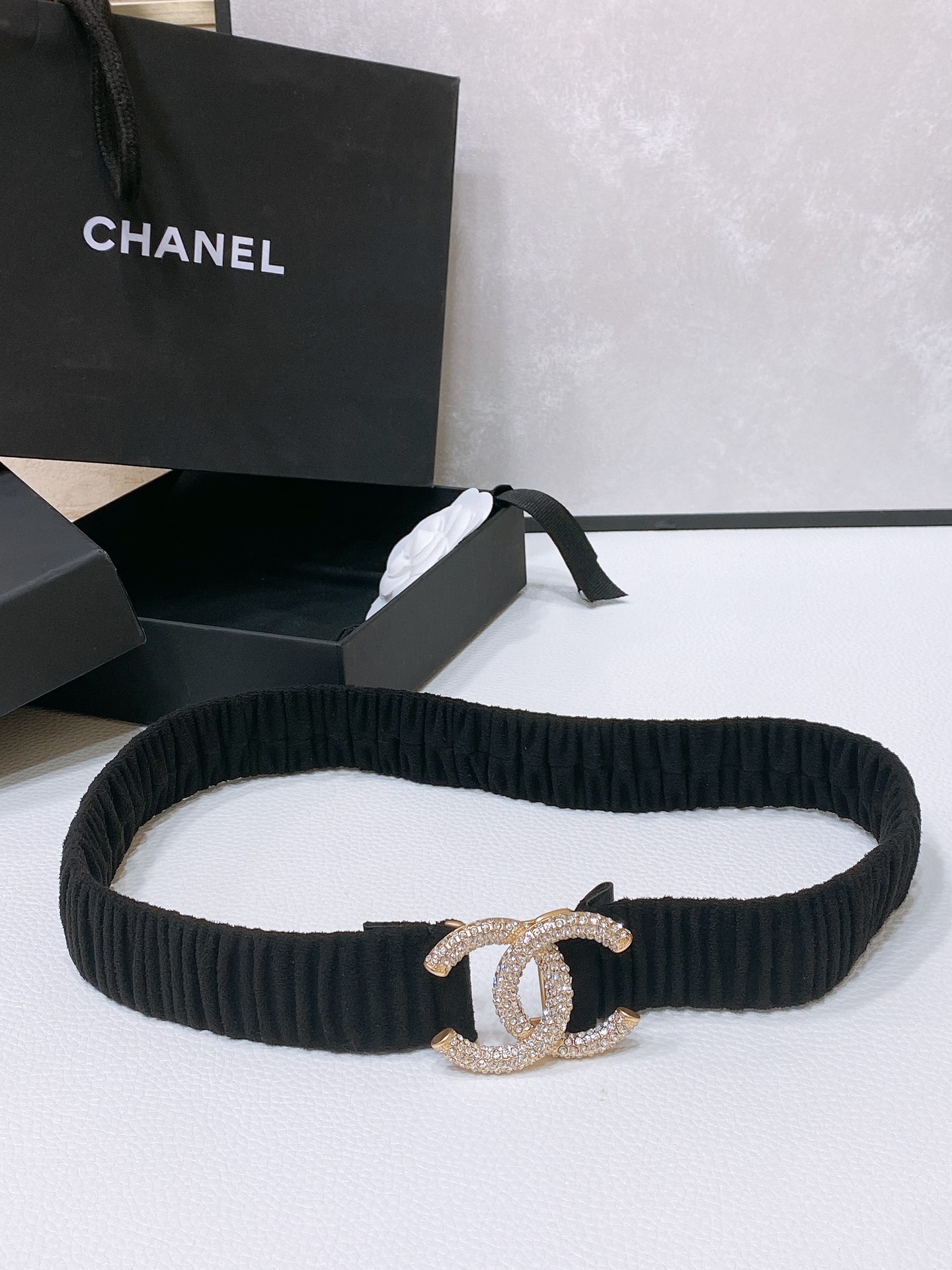 chanel24ccc水钻黄铜logo扣小牛皮银色金属与金色金属3.0cm精品弹力十足百搭优雅码数含扣S