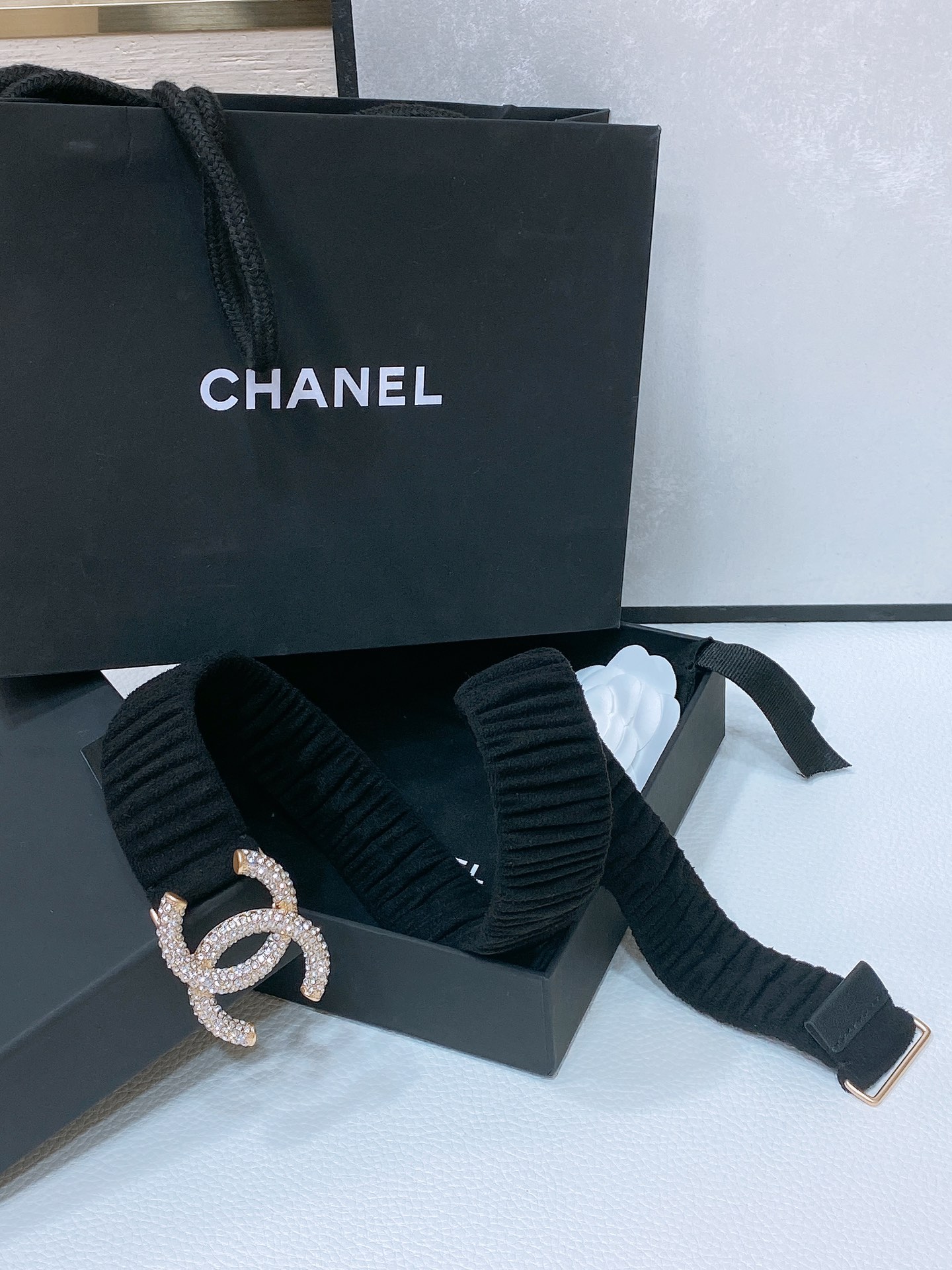 chanel24ccc水钻黄铜logo扣小牛皮银色金属与金色金属3.0cm精品弹力十足百搭优雅码数含扣S