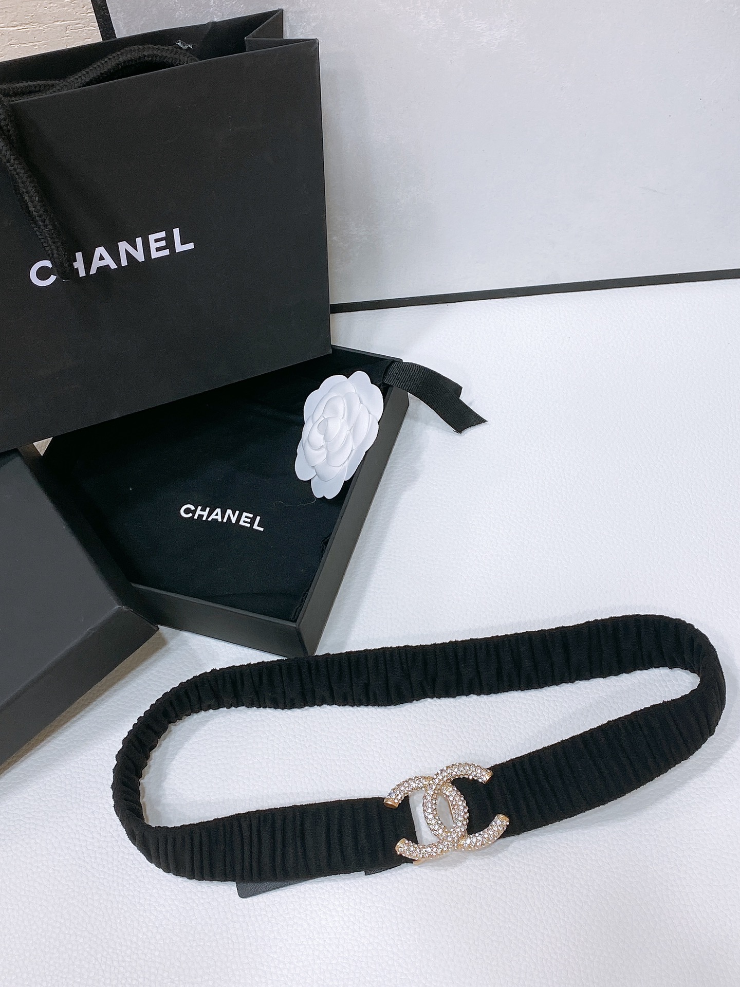 chanel24ccc水钻黄铜logo扣小牛皮银色金属与金色金属3.0cm精品弹力十足百搭优雅码数含扣S