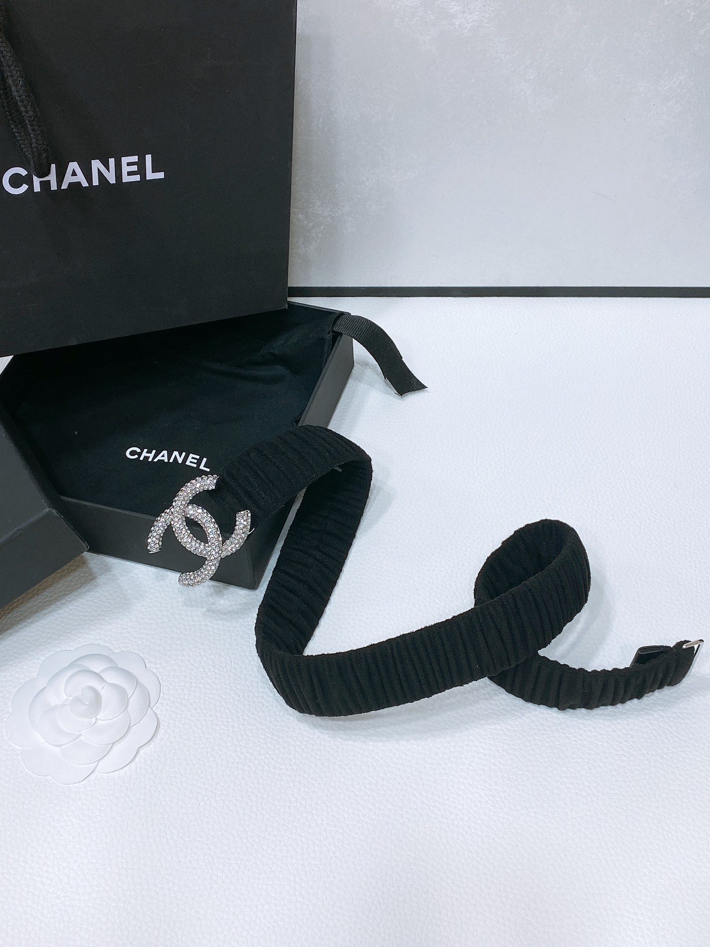 chanel24ccc水钻黄铜logo扣小牛皮银色金属与金色金属3.0cm精品弹力十足百搭优雅码数含扣S