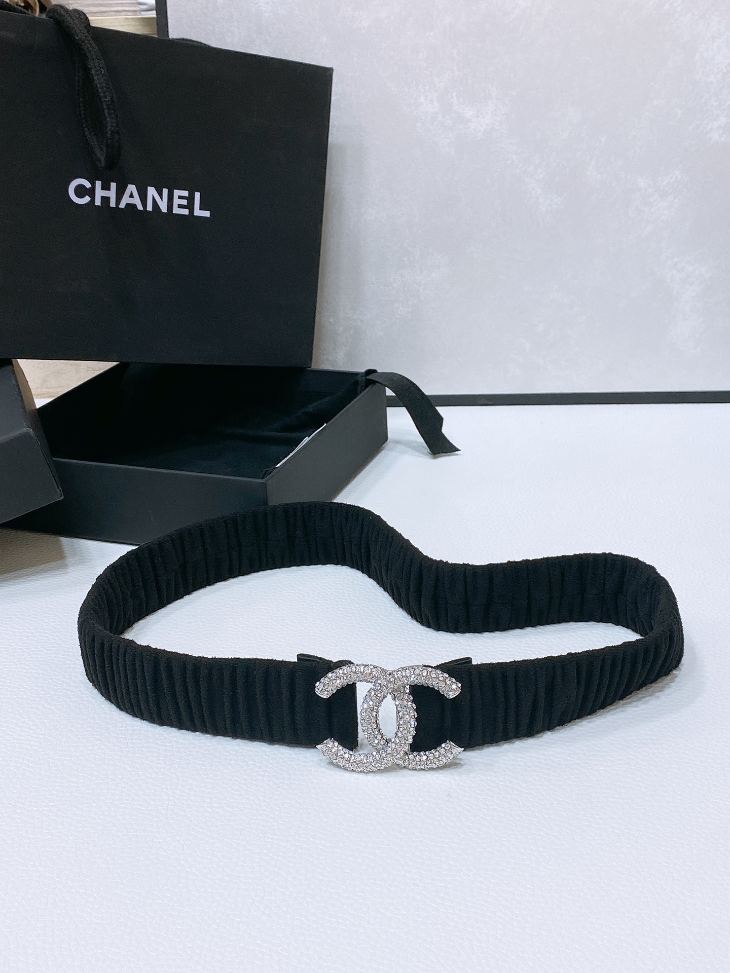 chanel24ccc水钻黄铜logo扣小牛皮银色金属与金色金属3.0cm精品弹力十足百搭优雅码数含扣S