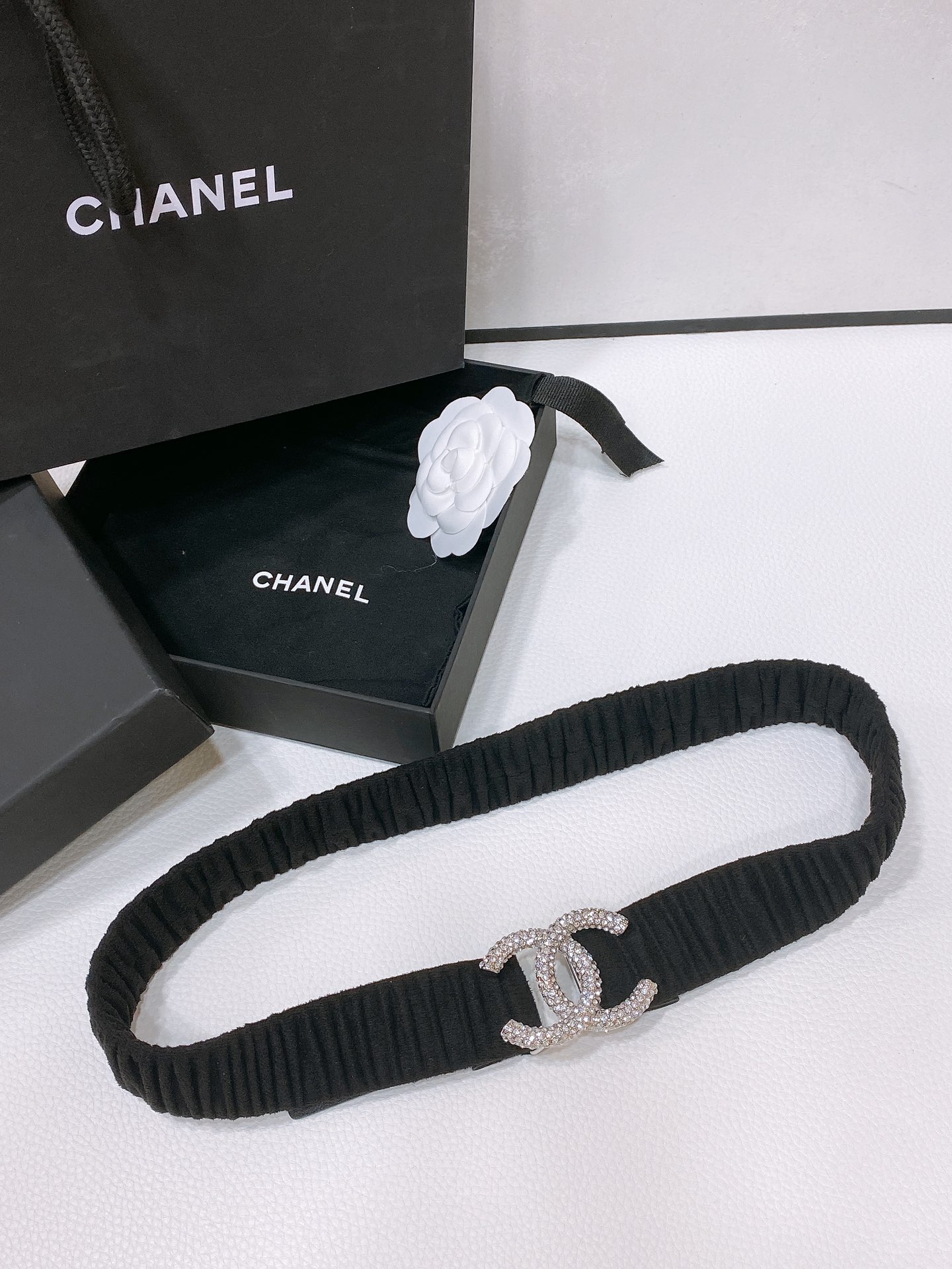 chanel24ccc水钻黄铜logo扣小牛皮银色金属与金色金属3.0cm精品弹力十足百搭优雅码数含扣S