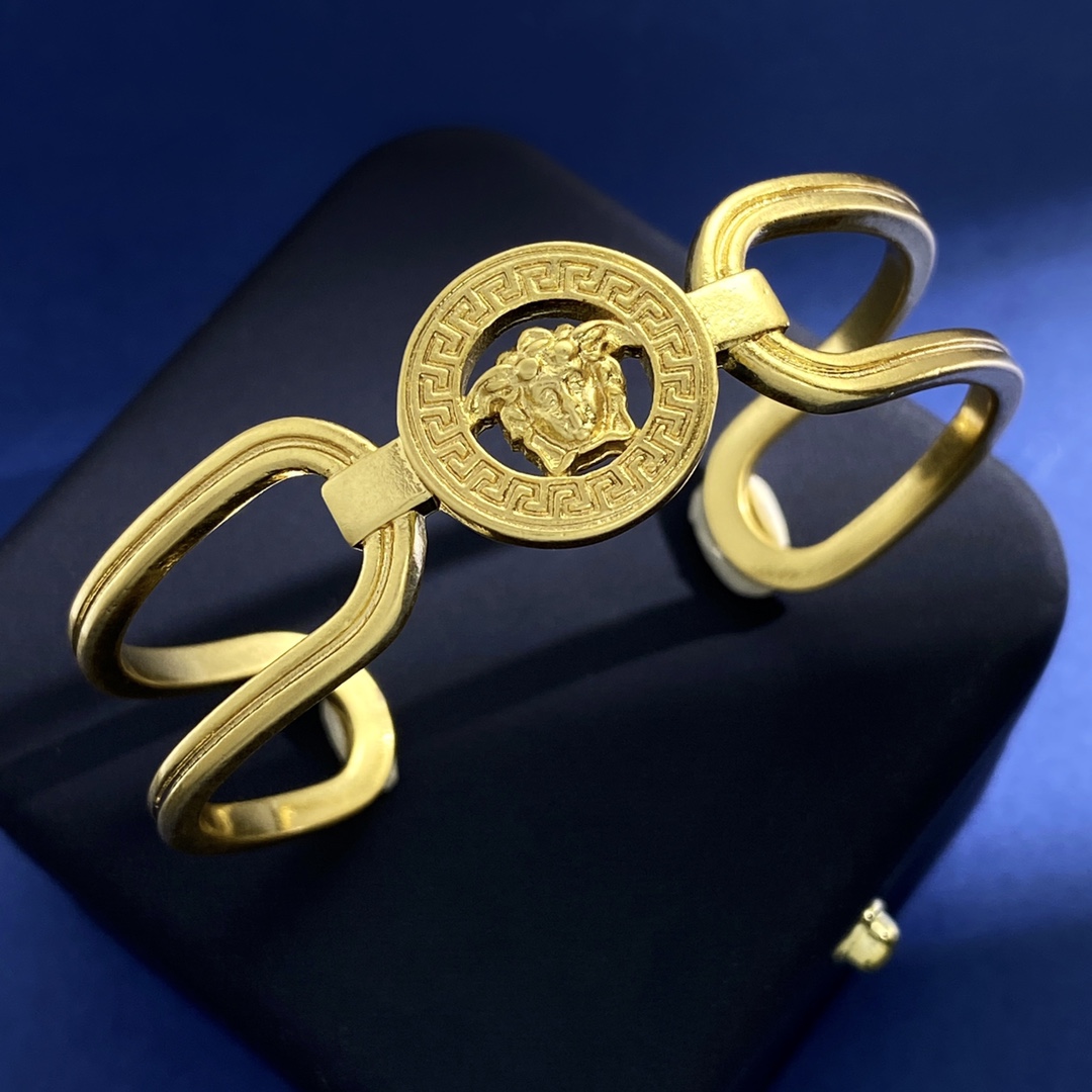 Vintage Versace Bronze Medusa Head Cuff Bracelet, 1.56 cm Wide - 图片 4