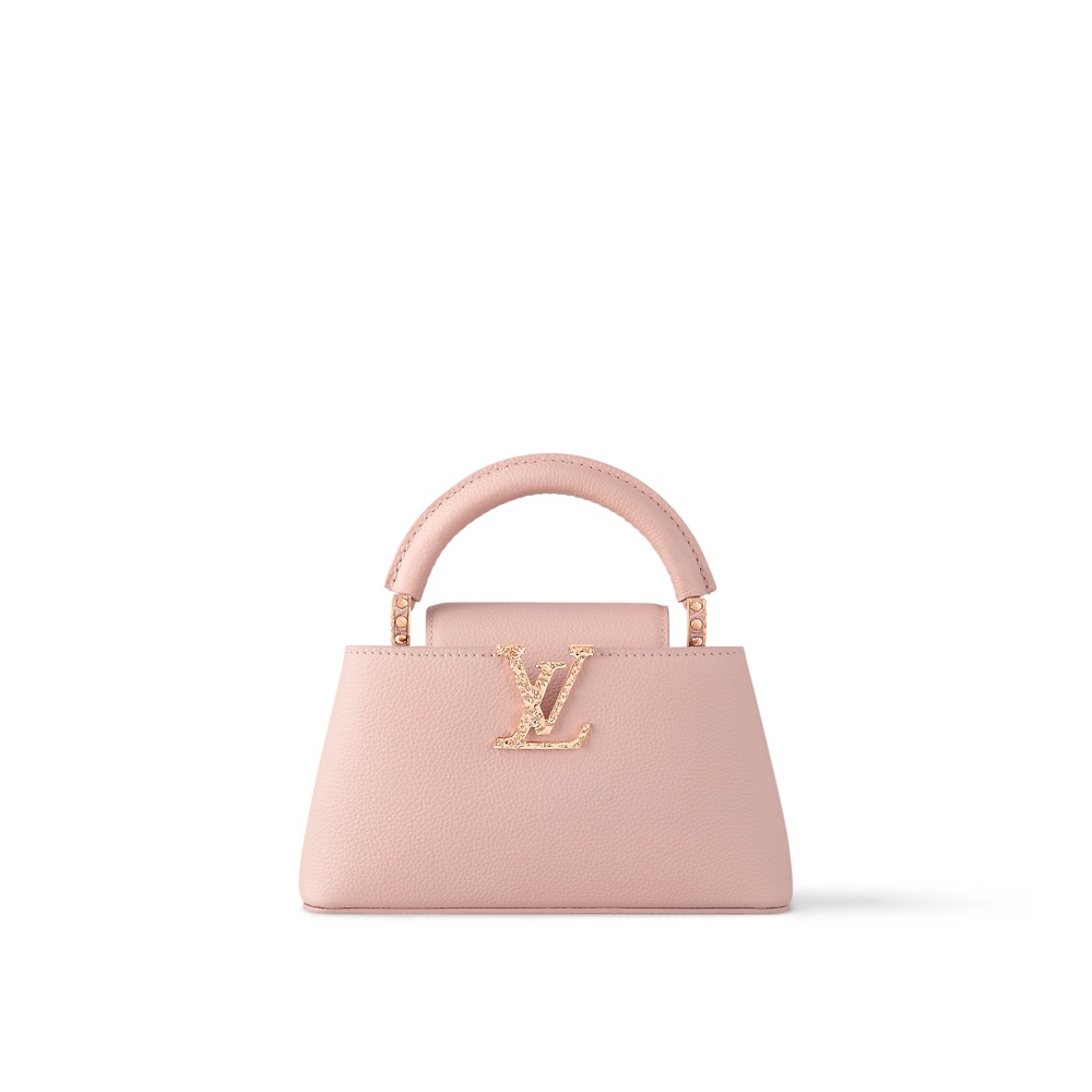 Louis Vuitton LV Capucines Sacs À Main Couleur rose Cuir de vache Mini M48865