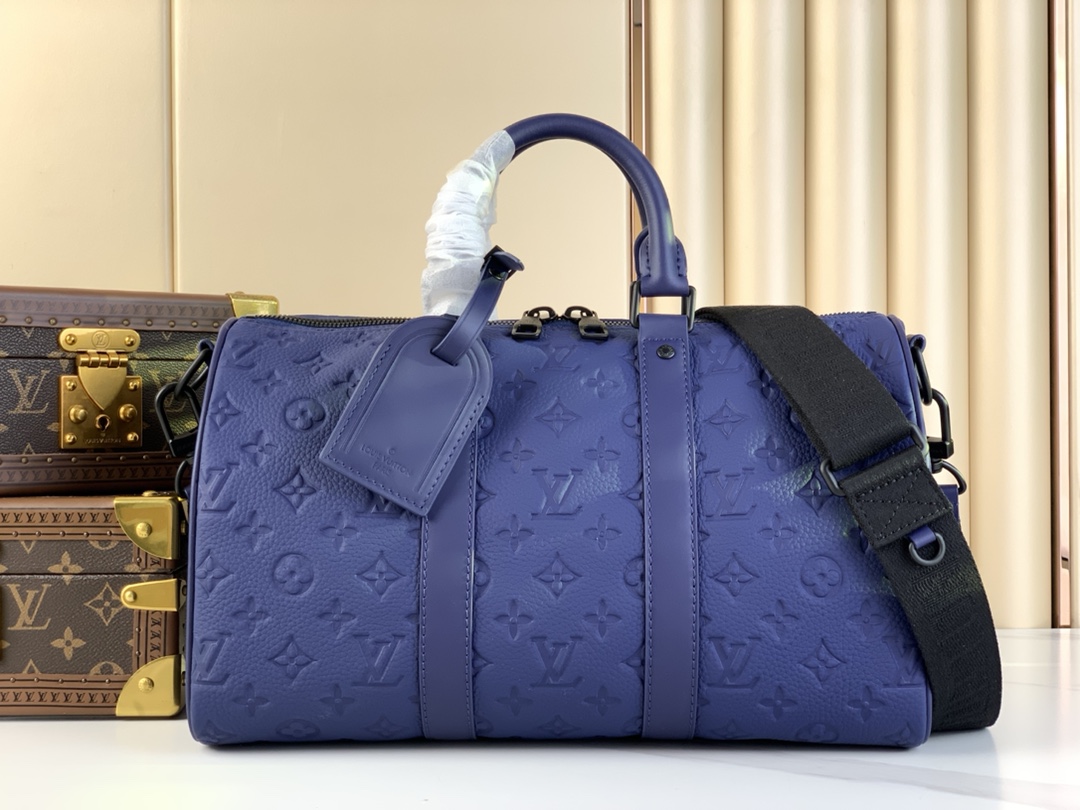 Keepall35手袋M22765M11691靛蓝压花本款Keepall35旅行袋为MonogramSh