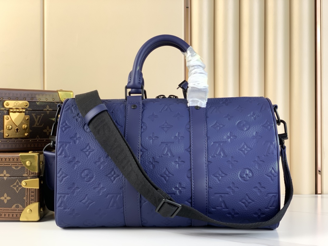 Keepall35手袋M22765M11691靛蓝压花本款Keepall35旅行袋为MonogramSh