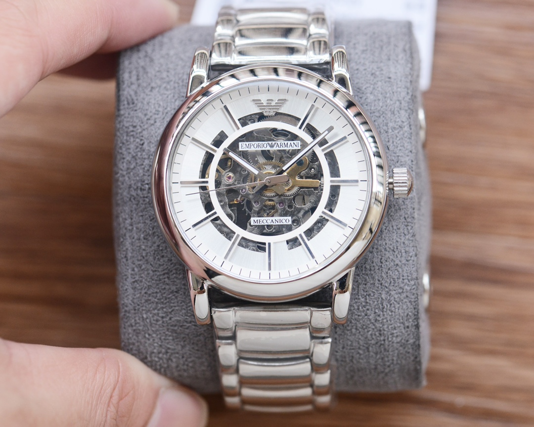 High-Quality Hangzhou Mechanical Watch with 316 Steel, White Leather, and Gold Accents - 图片 6