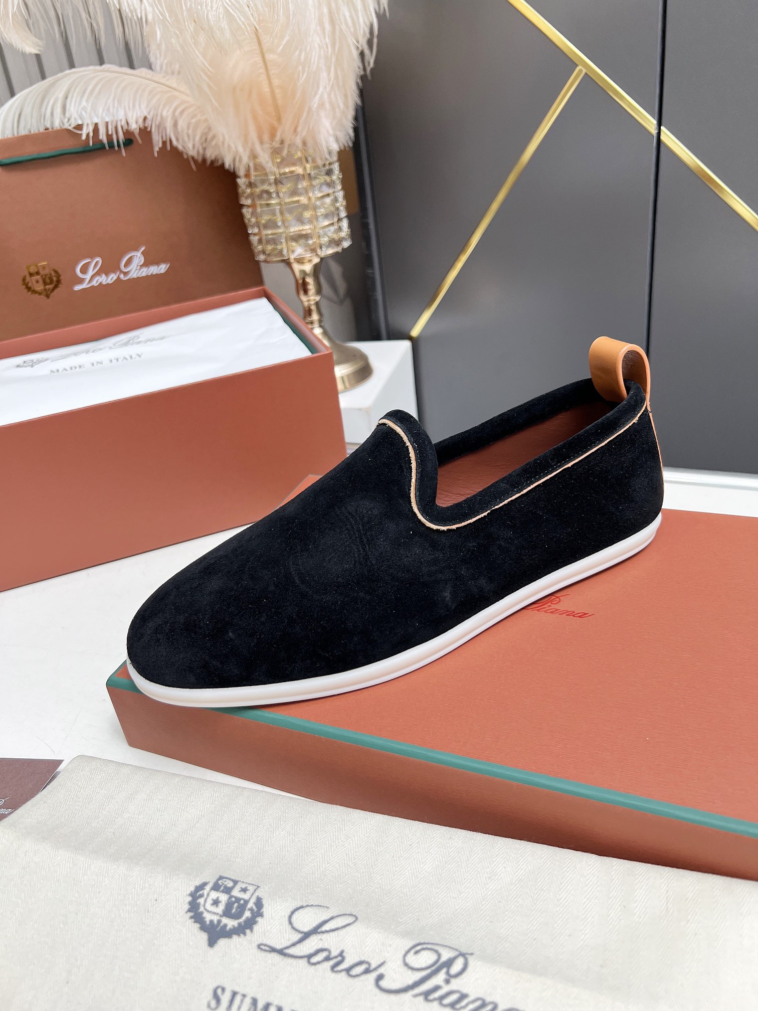 Loro Piana Men's Summer Walk Suede Loafers - Comfortable & Stylish 10 i1722841416 5716 8