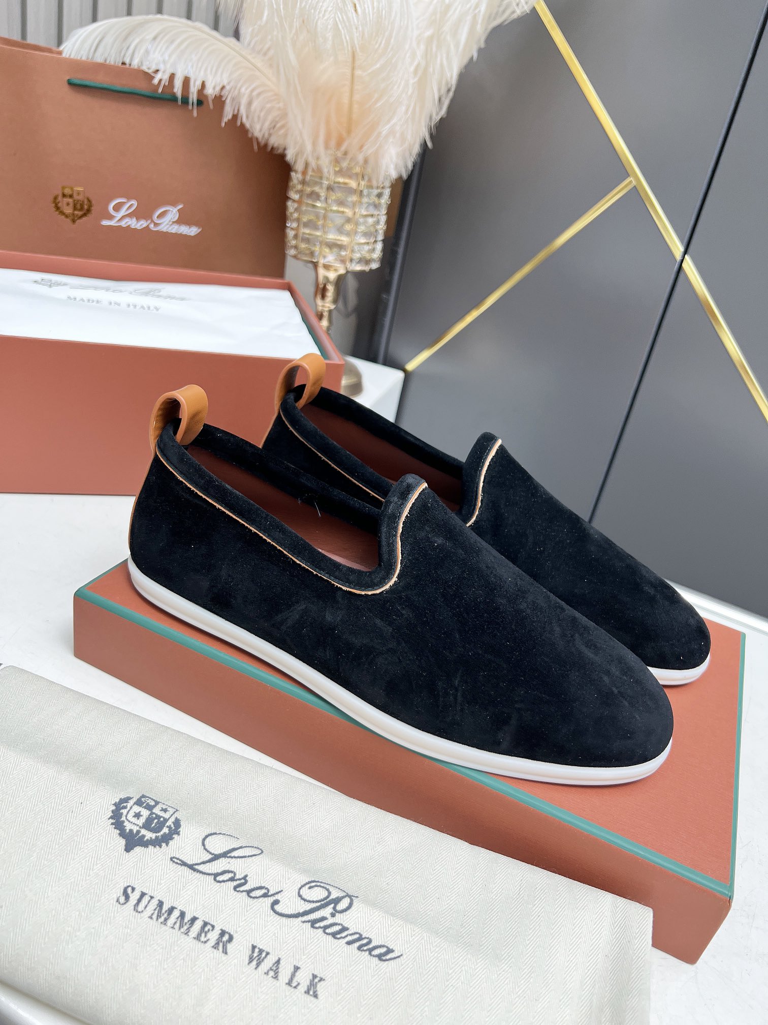 Loro Piana Men's Summer Walk Suede Loafers - Comfortable & Stylish 3 i1722841416 6896 1