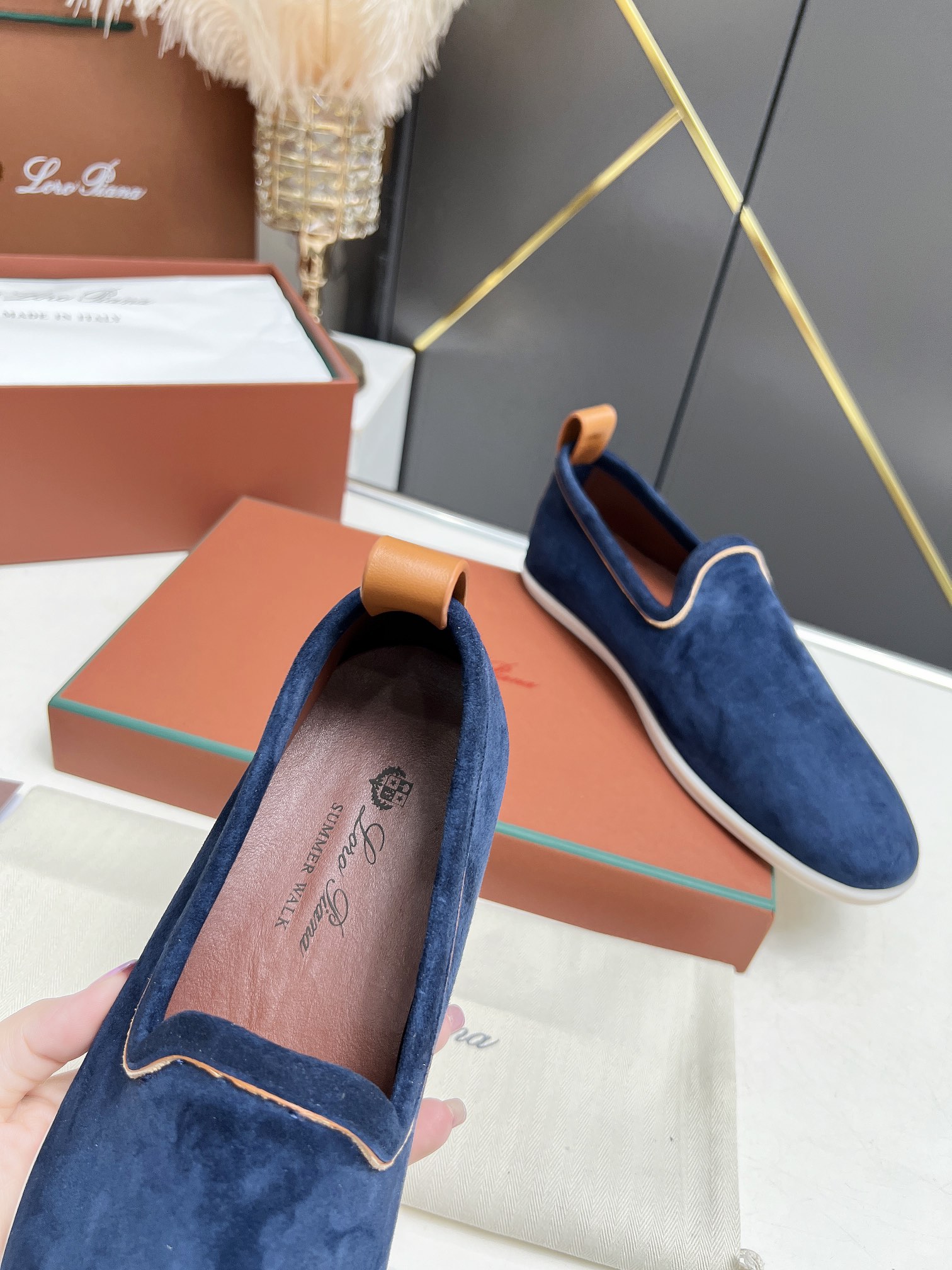Loro Piana Men's Blue Suede Summer Walk Loafers - Classic Comfort & Style 5 i1722841683 5967 3