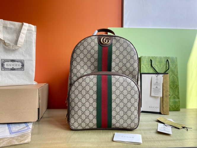Gucci Ophidia Beige Supreme Canvas Backpack With Double G Hardware 1 Gucci Ophidia Beige Supreme Canvas Backpack With Double G Hardware