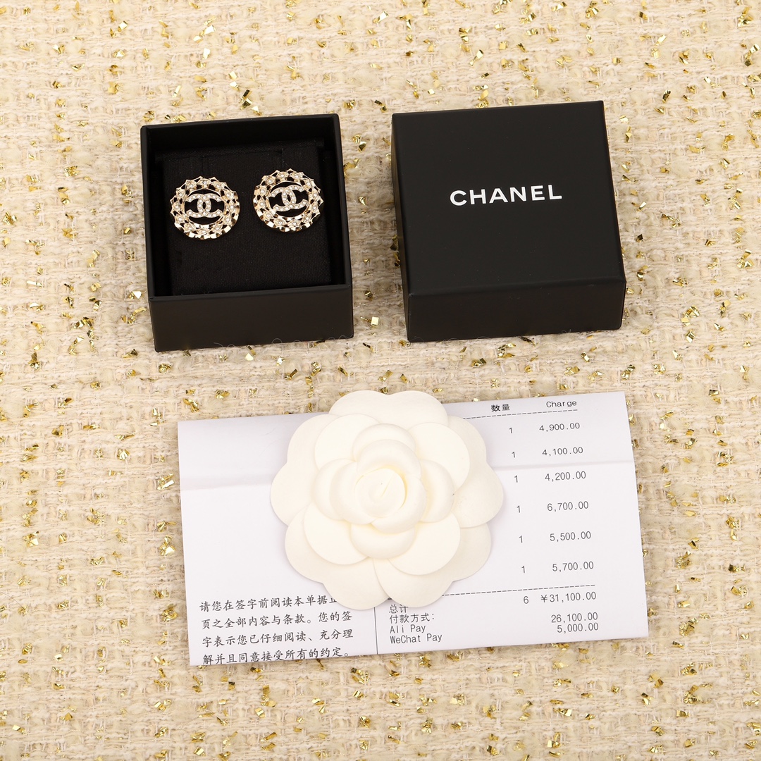 Chanel Joyas Pendiente Trabajo abierto