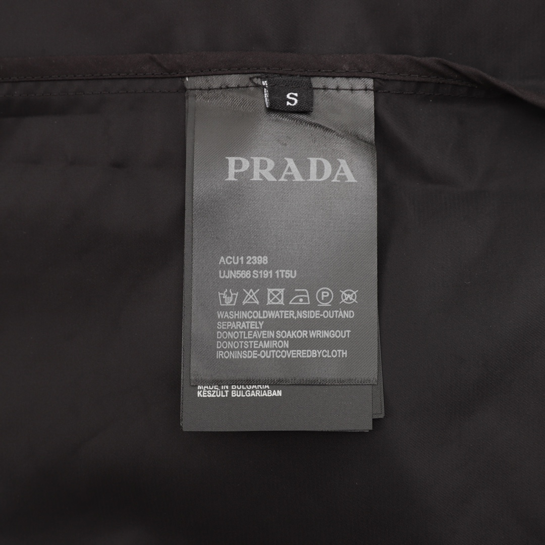 PRADA普拉达 尼龙三角标长袖夹克衬衫