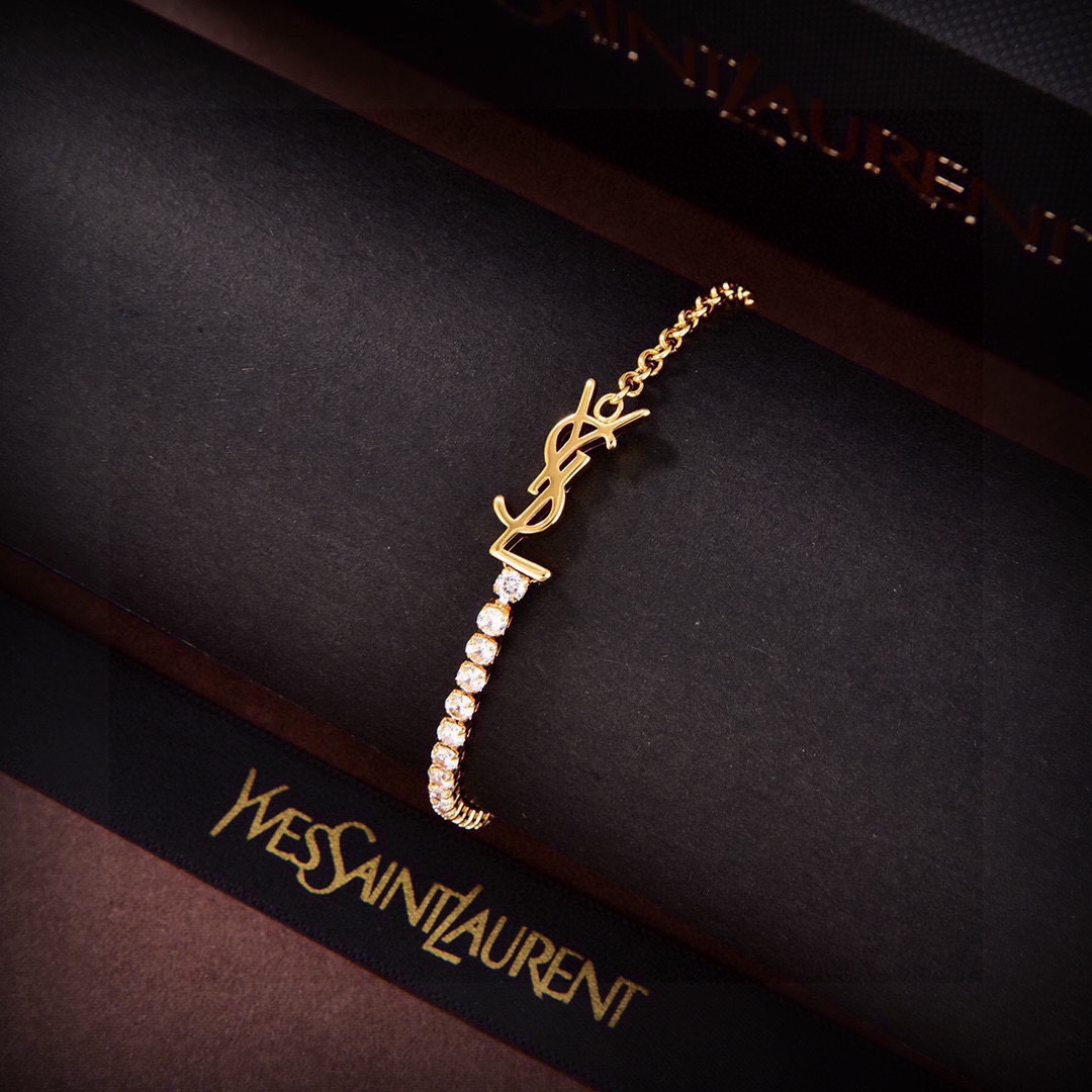 Yves Saint Laurent Juwelen Armbänder Gelb Messing Fashion