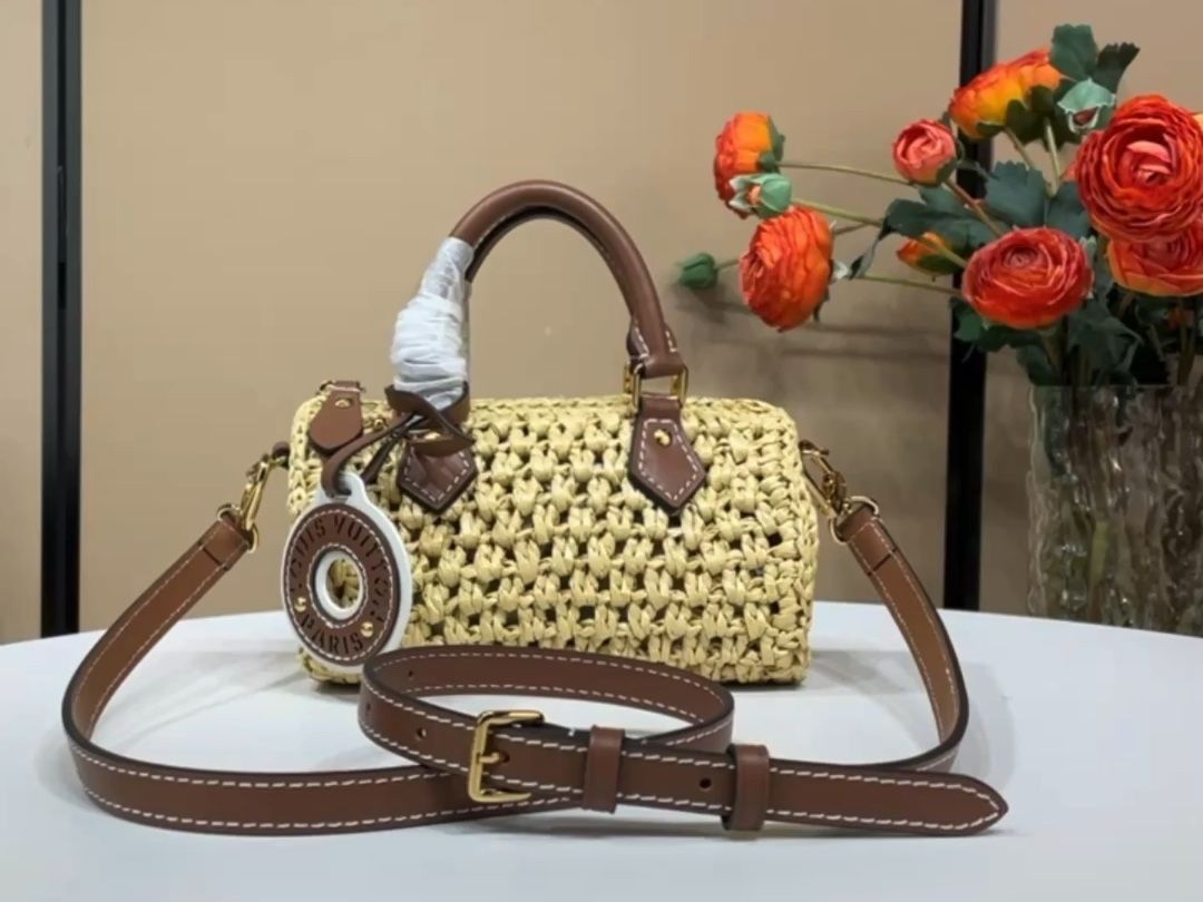 Louis Vuitton LV Speedy Tassen handtassen Weven Raffia M83525