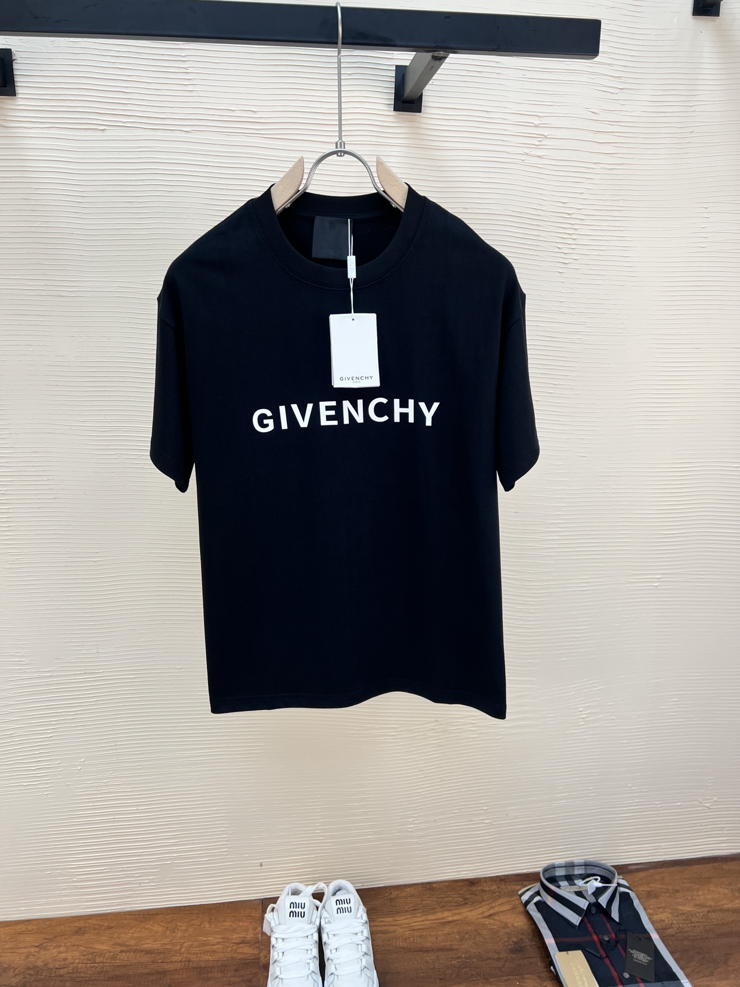 Givenchy Clothing T-Shirt Black White Unisex Cotton Double Yarn Short Sleeve