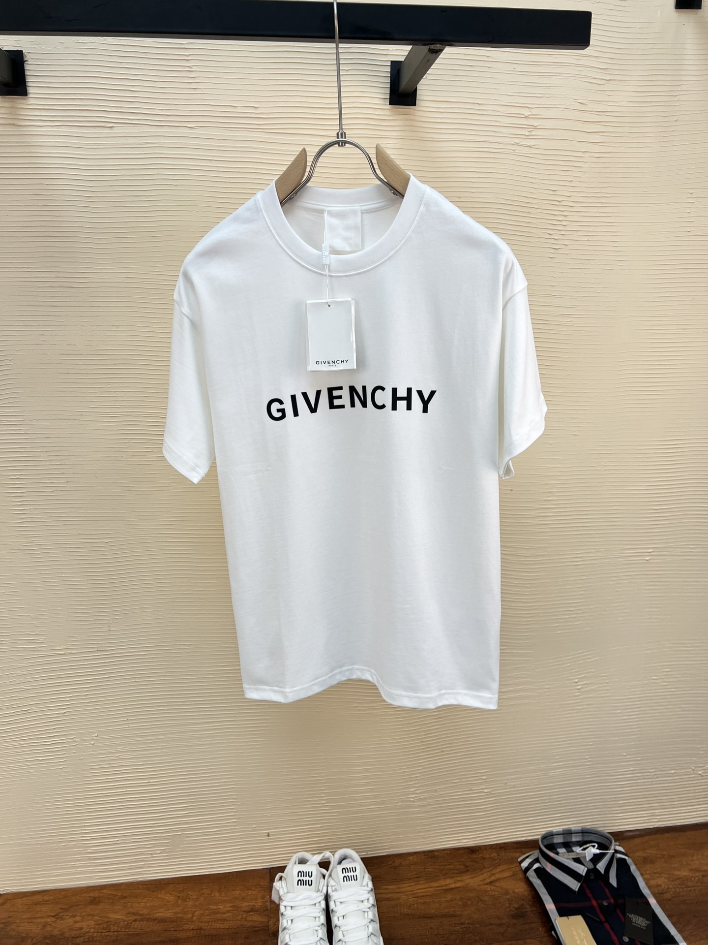 Givenchy Clothing T-Shirt Black White Unisex Cotton Double Yarn Short Sleeve