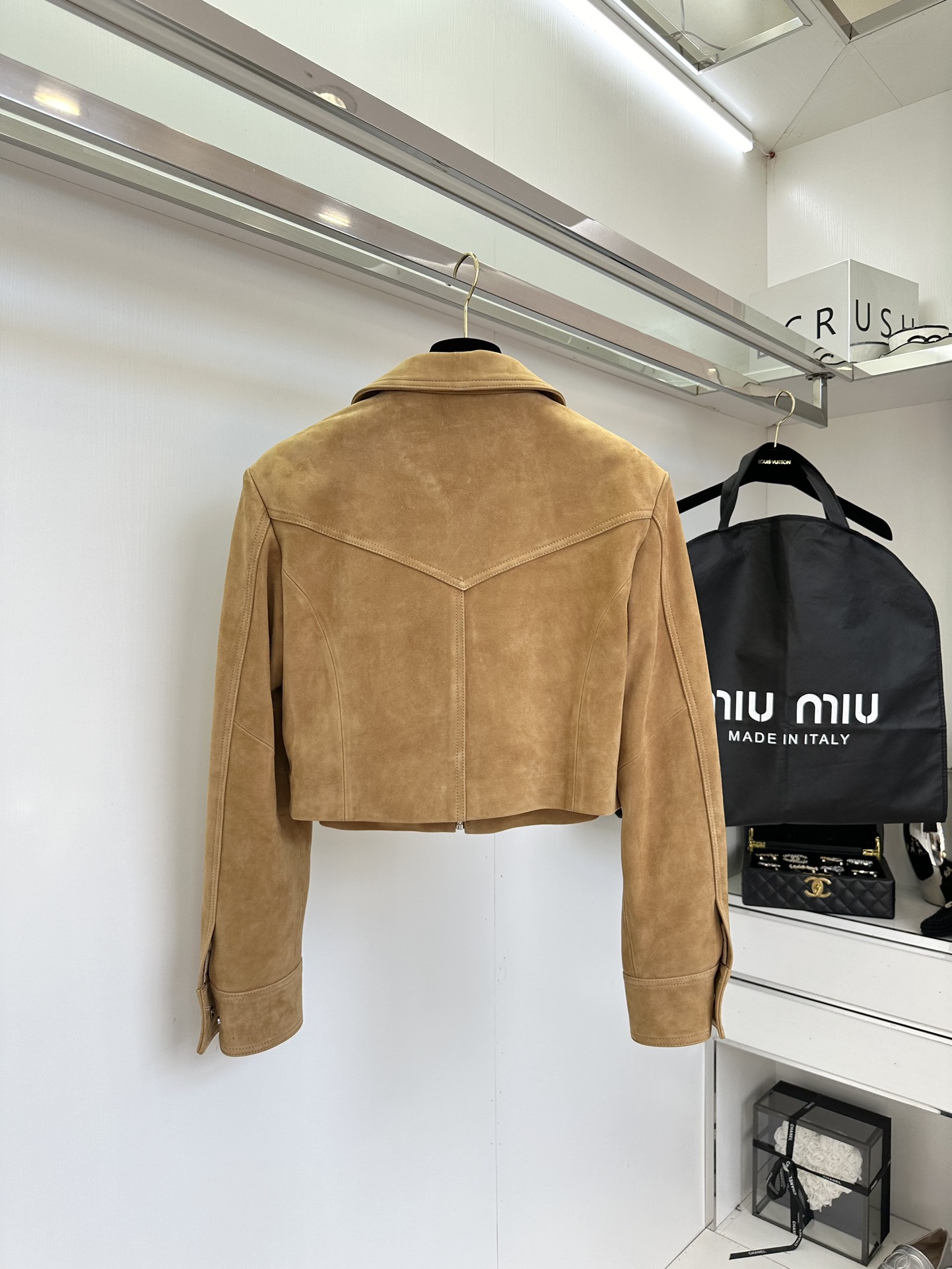 Miu Miu Brown Leather Cropped Jacket with Zip Closure 3 i1723273633 3929 1