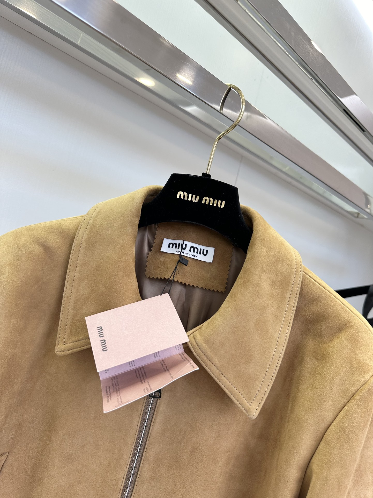 Miu Miu Brown Leather Cropped Jacket with Zip Closure 7 i1723273633 6908 5