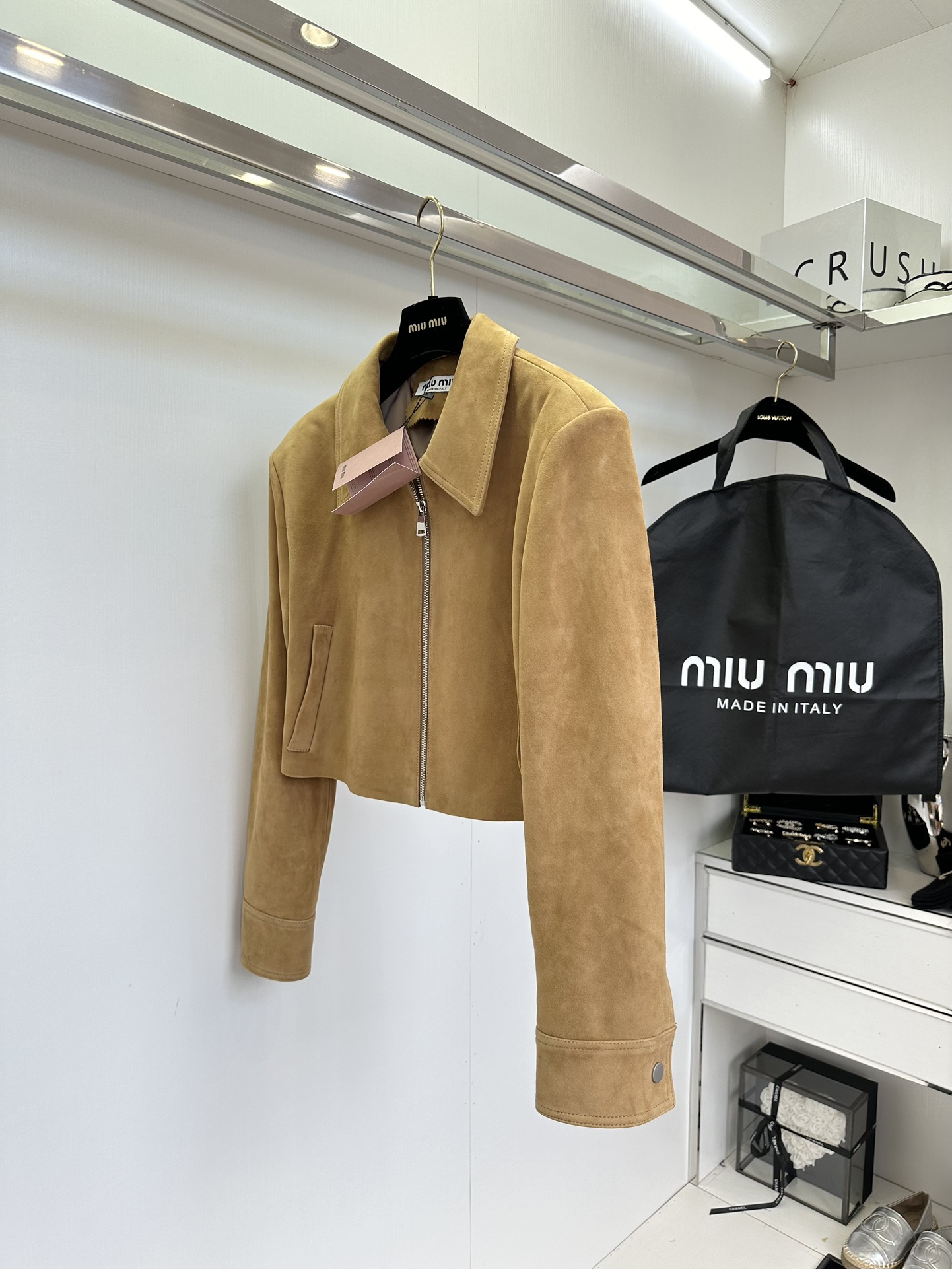 Miu Miu Brown Leather Cropped Jacket with Zip Closure 4 i1723273633 9275 2