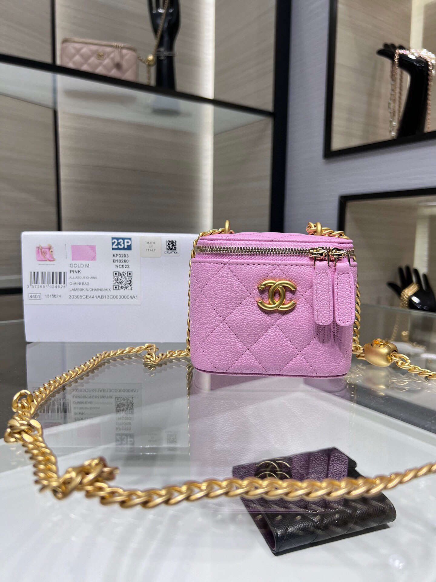 Bolso nuevo Ohanel 23P, la hebilla de ajuste de amor más hermosa, cadena ajustable, cuero de caviar, proceso de relieve…