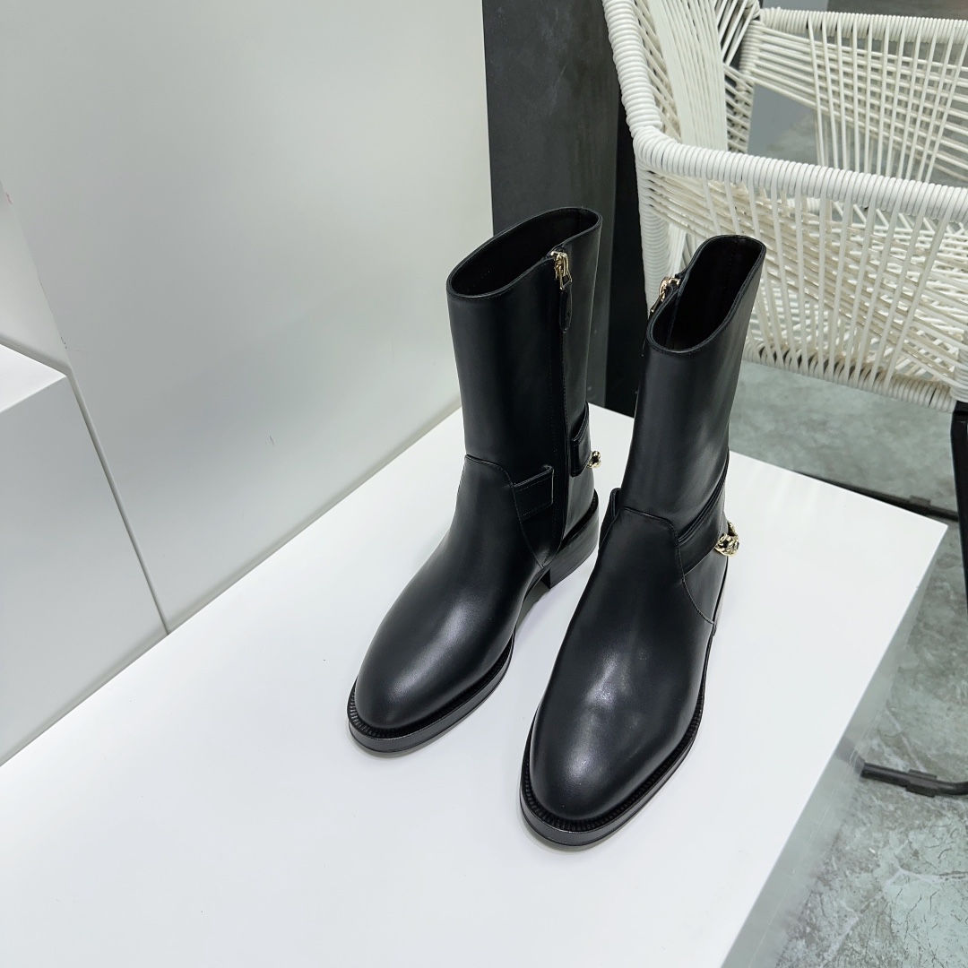 🔥🏧𝗖𝗛𝗔𝗡𝗘𝗟Chanel Xiaoxiang 2025ss otoño e invierno clásicas nuevas botas de caballero con cadena, botas cortas y …