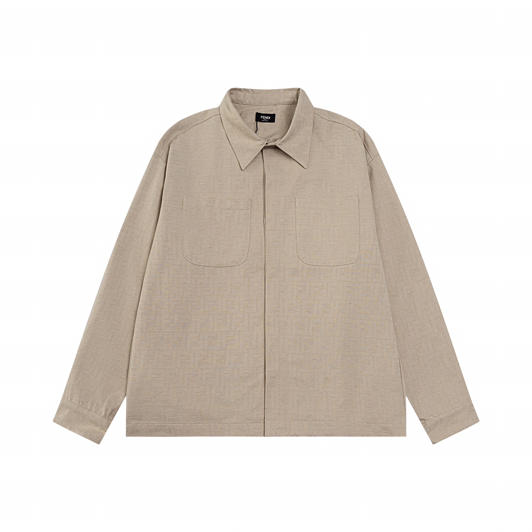 “FENDI 2024 Fall Winter Collection: Red Star F-Tip Shirt Coats in Original High-Quality Fabric” - 图片 1