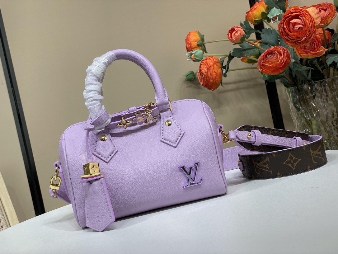 Louis Vuitton LV Speedy Faux
 Sacs À Main La couleur violette Empreinte​ M24598