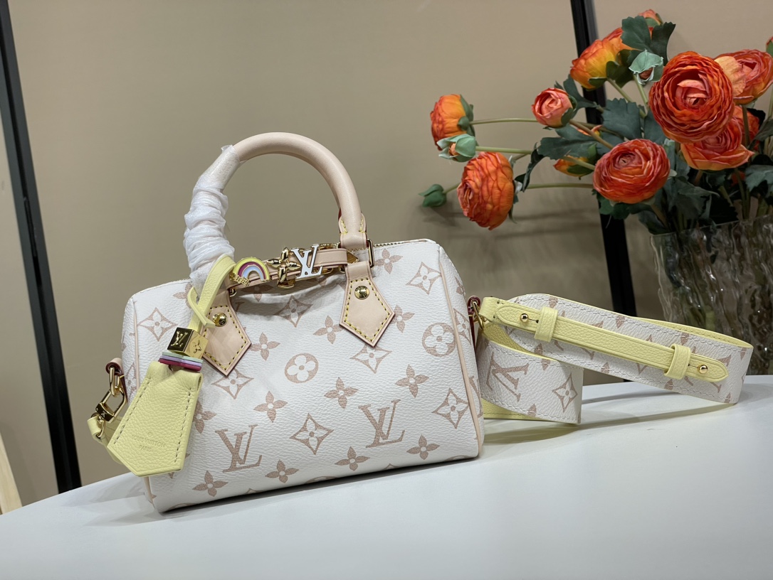 Louis Vuitton LV Speedy Sacs À Main Blanc Empreinte​ M24598