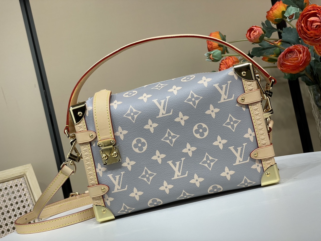 Louis Vuitton Ontwerper
 Tassen handtassen Grijs Lichtgrijs Monogram Canvas Koeienhuid Vintage M46358