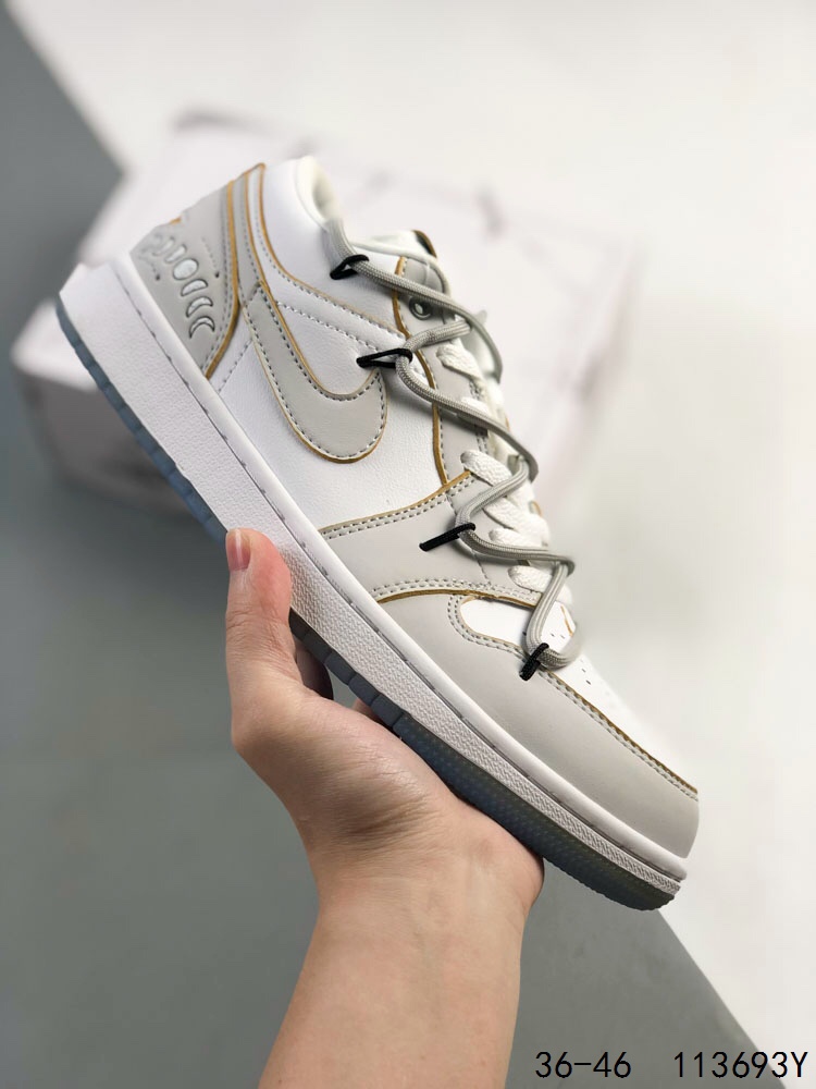 ️公司级真标带半码！JordanAir Jordan 1 Low AJ1 WH 乔1 绑绳绑带系列 低帮复古文化休闲运动篮球鞋。凭借出色的性能和吸睛的外观， Air Jordan直是风球场和街头1