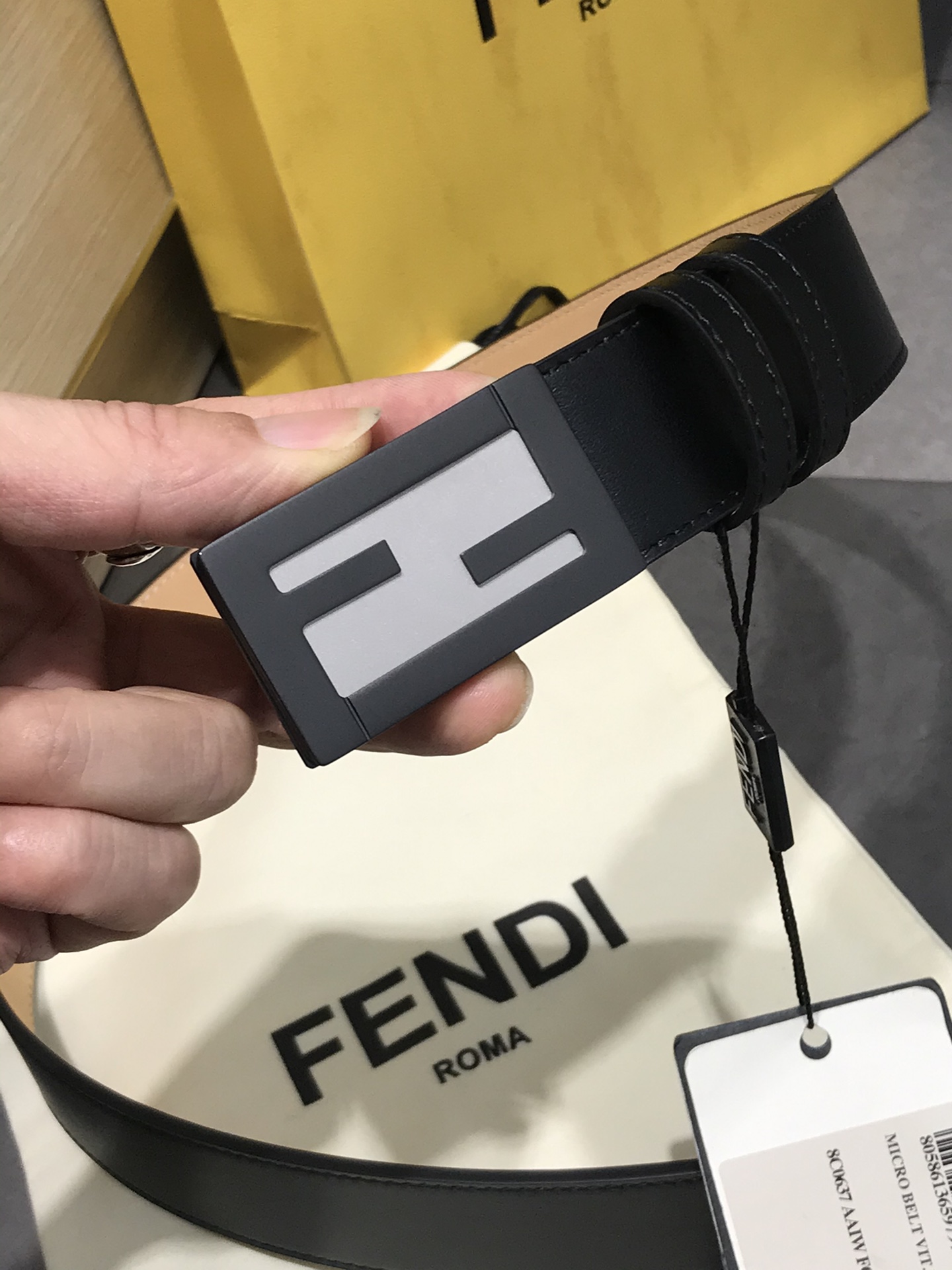 [Fendi Belts]Fendi FD width 35MM supports NFC chip scanning Logo shaped belt O
