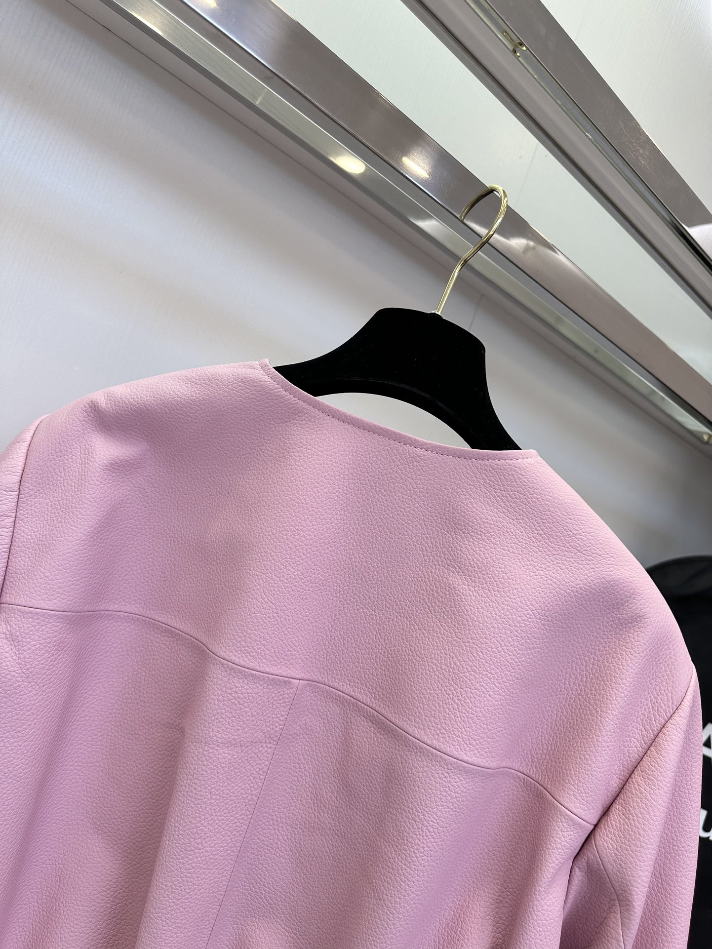 Women's Pink Leather Jacket - Soft Lambskin V-Neck Biker Coat 9 i1723520897 6600 7