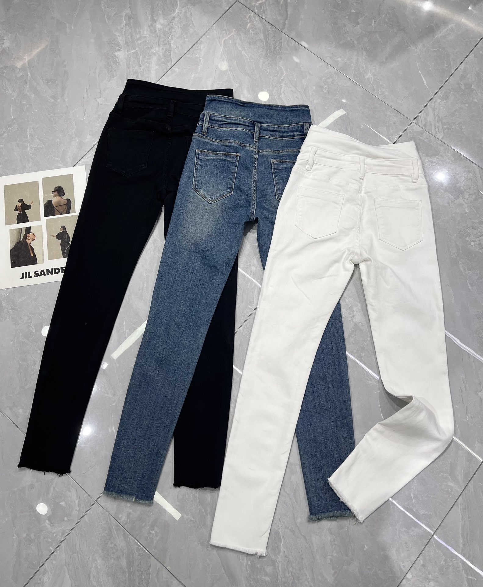 “High-Quality Balmai Women’s Clothes: High-Waist Buttons and Skinny Jeans in Various Colors” - 图片 3