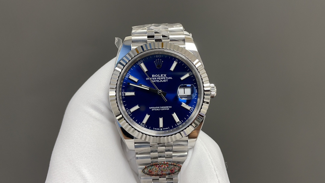 La recommandation du jour🌐Rolex Datejust boîtier blanc cadran bleu 41 mm mouvement 3235 qualité supérieure photos réelles de l’expédition✈️‍