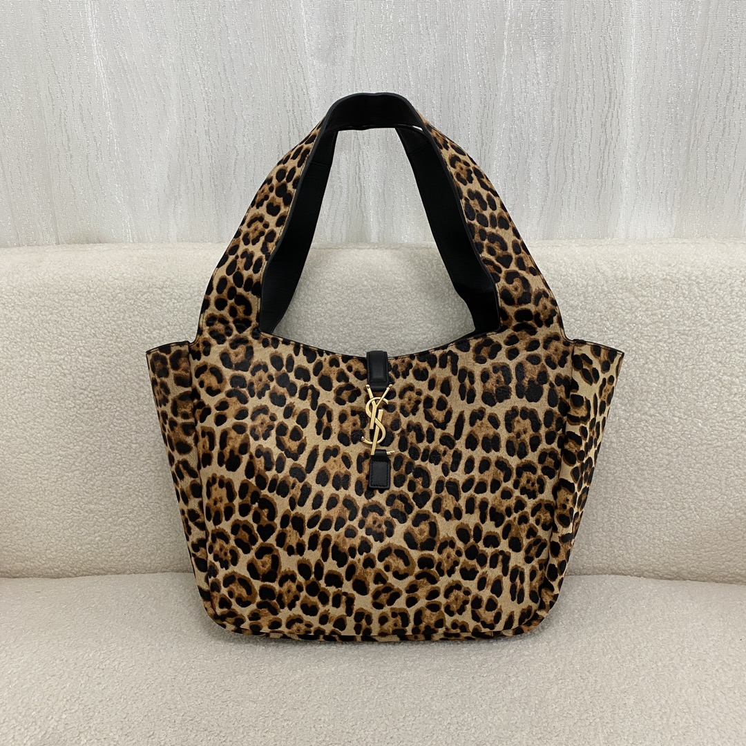 Yves Saint Laurent Taschen Tragetaschen Leopardendruck Drucken Pferdehuhn