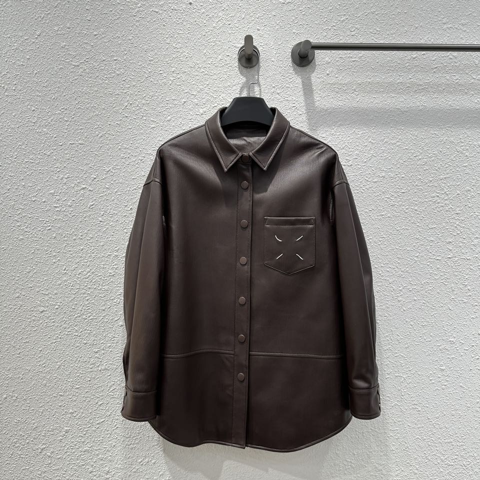 P2254 Single-Stealed Women’s Cloak: Stylish Maiso * Margiel 24 Autumn Collection, Imported Lambskin. - 图片 1