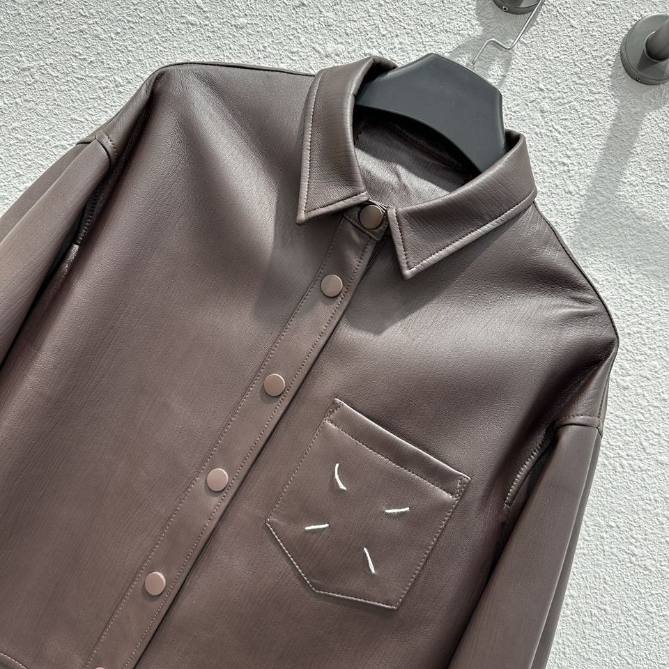 P2254 Single-Stealed Women’s Cloak: Stylish Maiso * Margiel 24 Autumn Collection, Imported Lambskin. - 图片 2