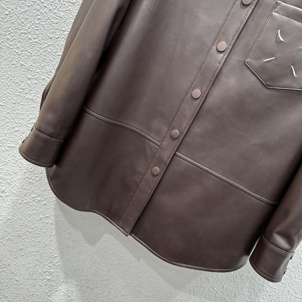 P2254 Single-Stealed Women’s Cloak: Stylish Maiso * Margiel 24 Autumn Collection, Imported Lambskin. - 图片 3