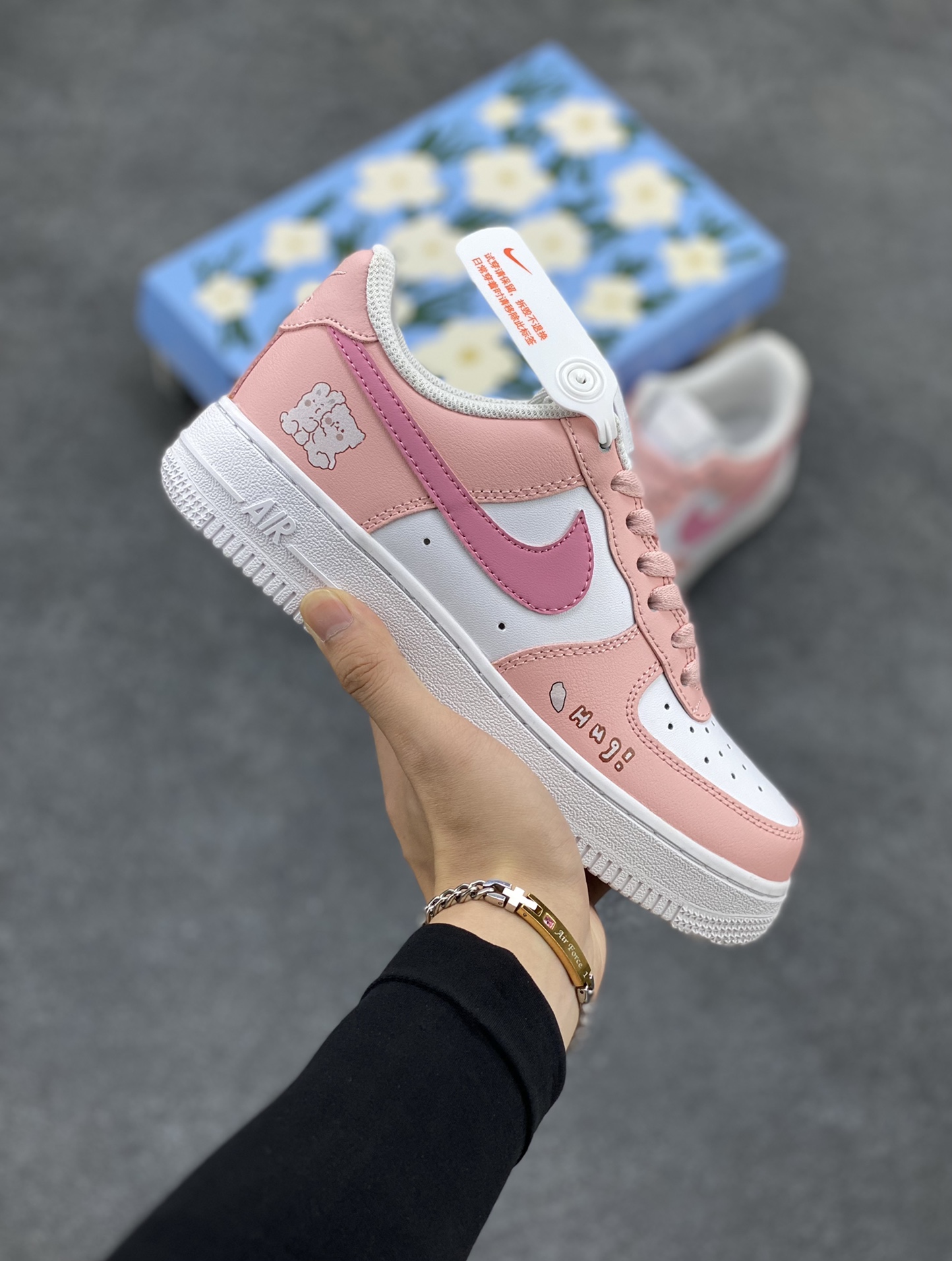 Air Jordan Force 1 Sapatos de Skate Air Jordan Rosa Branco Vintage Tops Baixos