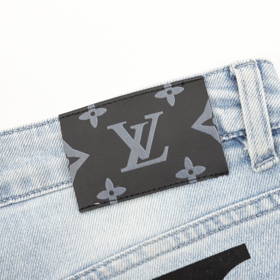 LouisVuitton/路易威登 背后倒钩印花牛仔裤