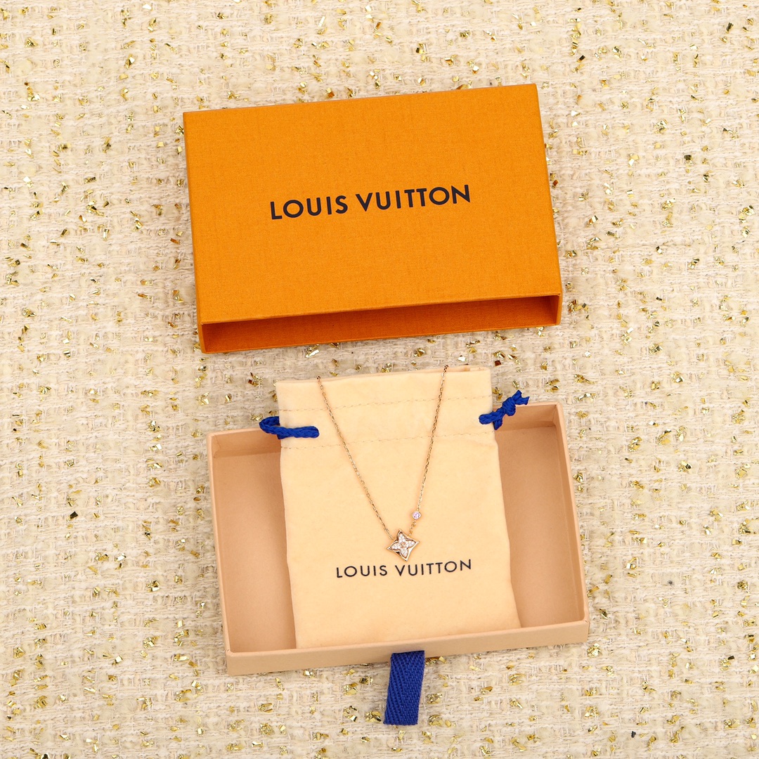 Louis Vuitton Joyas Collar Azul Rosa Pulido 925 plata